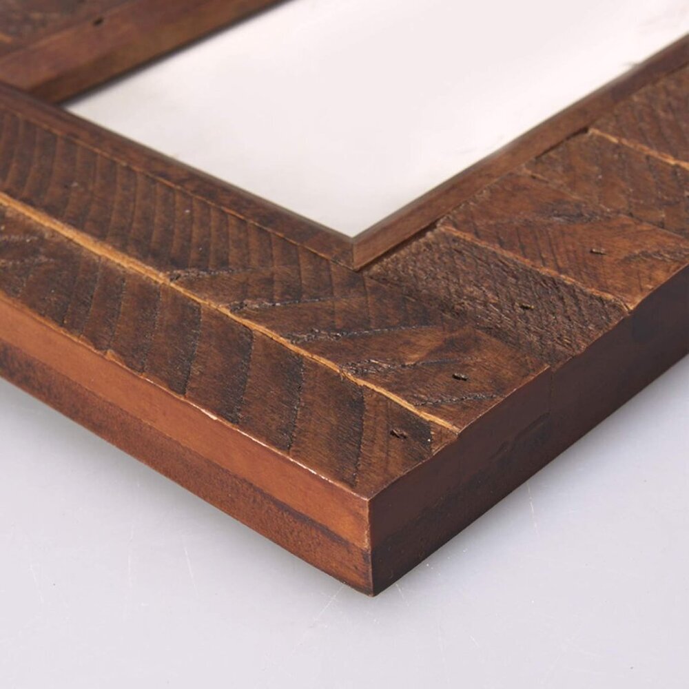 Wooden Picture Frame 8x10 inch, Wood Plank Design with Rustic Brown Finish, Wall - Picture 3 of 7
